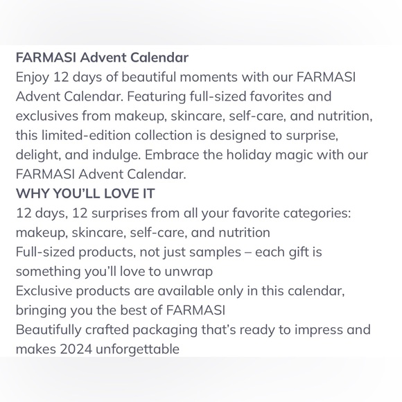 Farmasi Advent Calendar 🔥 SOLD OUT 🔥 Christmas 12 Days of Gift Giving - Picture 9 of 10